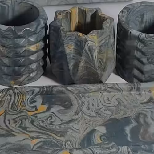 سه عدد گلدان در یک قاب دایانا لوتوس وموج که این ست پرطرفدار با یه زیر گلدانی عرض میشه 