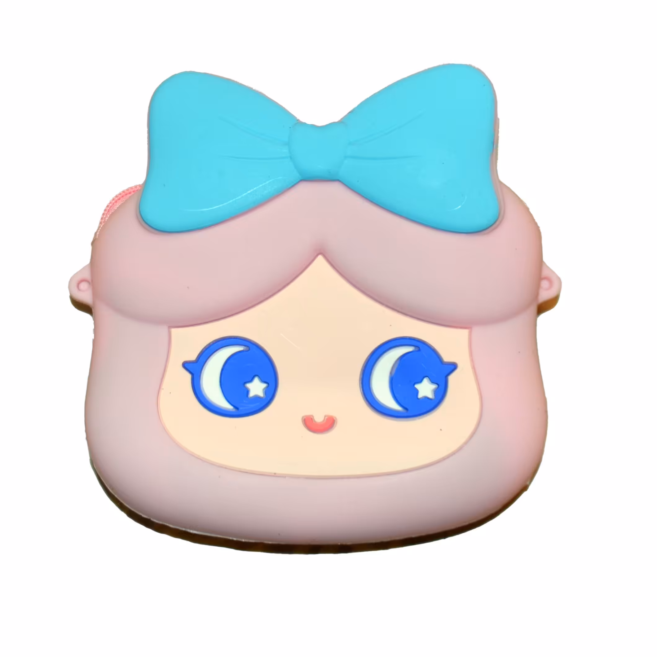 کیف دوشی بچگانه مدل سیلیکونی طرح دختر ستاره ای رنگ یاسی