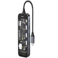 هاب تایپ سی 10 پورت شفاف رسی RH22