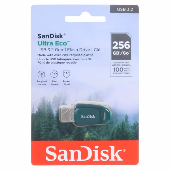 فلش مموری سن دیسک مدل Ultra Eco USB3.2 ظرفیت 256 گیگابایت