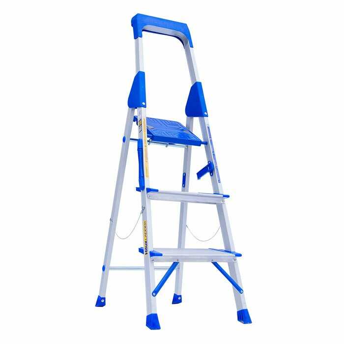 نردبان 3 پله هایلوکس آلوم‌پارس‌پله آلومینیومی تاشو عرض پله 20 سانت تحمل وزن 160 کیلو