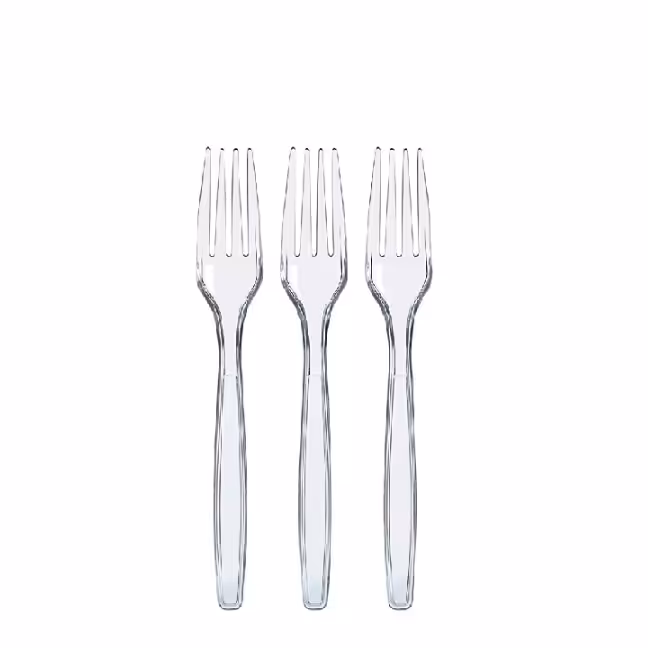 چنگال کریستال یکبار مصرف بسته 100 عددی