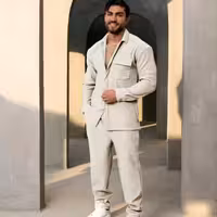 ست کت شلوار فتیله خطی عمران