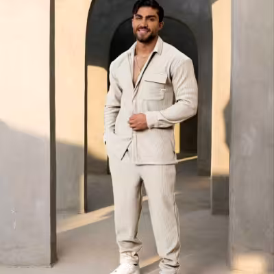 ست کت شلوار فتیله خطی عمران