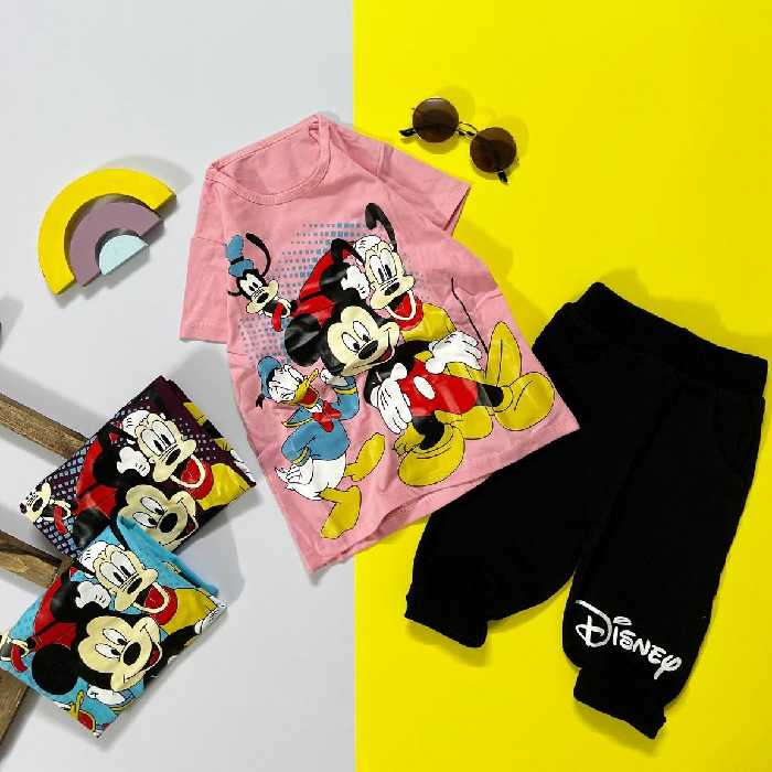 تیشرت شلوارک اسپورت شیک و زیبا مناسب 2 تا 9 سال رنگبندی متنوع و جذاب پارچه نخ پنبه  سوپر درجه یک 