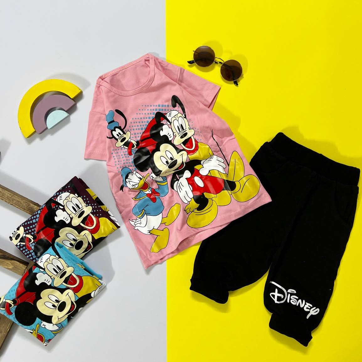 تیشرت شلوارک اسپورت شیک و زیبا مناسب 2 تا 9 سال رنگبندی متنوع و جذاب پارچه نخ پنبه  سوپر درجه یک