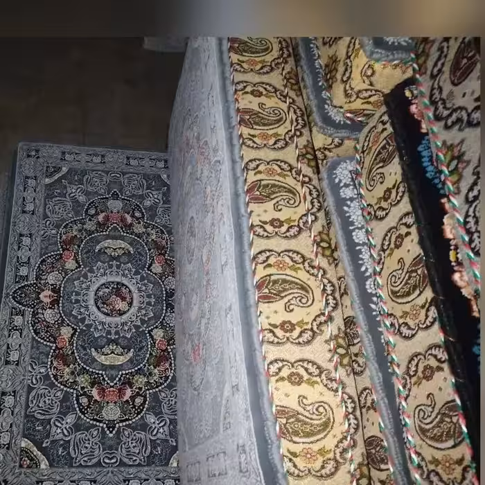 پشتی دستباف با پارچه زری بافت و رویه پادری 1200 شانه