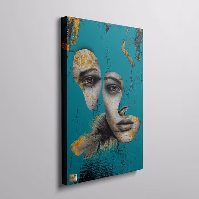 تابلو تلفیقی نقاشیخط دیجیتال آرت گالری چارگوش  2314