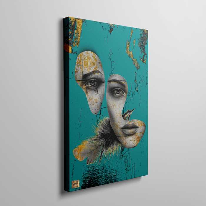 تابلو تلفیقی نقاشیخط دیجیتال آرت گالری چارگوش  2314