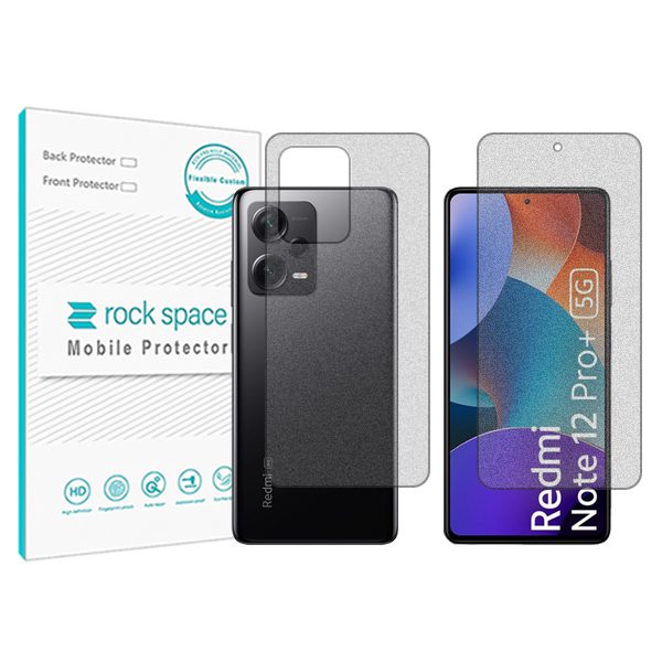 گلس صفحه نمایش و پشت گوشی شیائومی Redmi Note 12 Pro Plus مدل نانو هیدروژل گیمینگ برند راک اسپیس کدSS