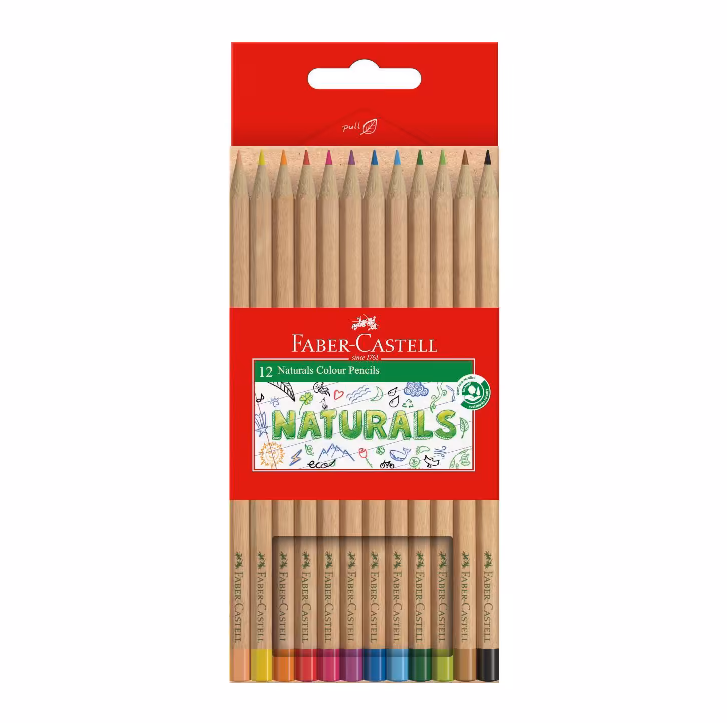مداد رنگی 12 رنگ جعبه مقوايی نچرال فابرکاستل