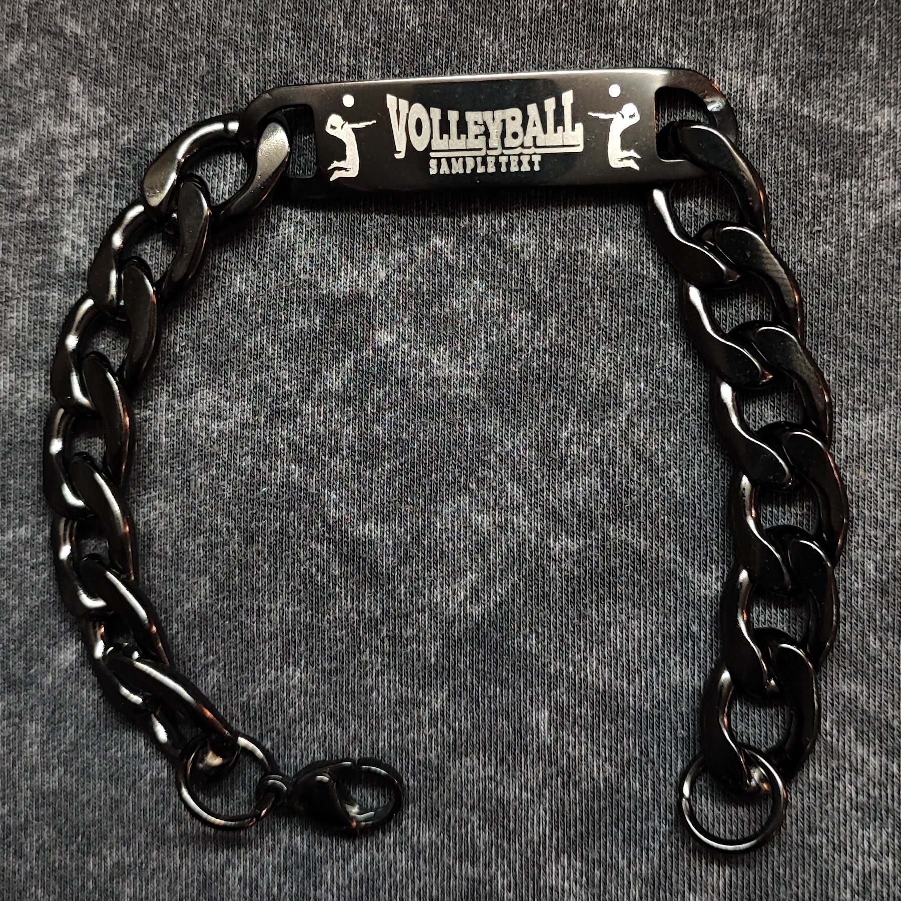 دستبند کارتیر  استیل طرح والیبال  قابل حکاکی دستبندکارتیر دستبنداستیل حکاکی لیزر  دستبند ورزشی