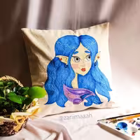 کاور کوسن فانتزی نقاشی شده قابل شستشو