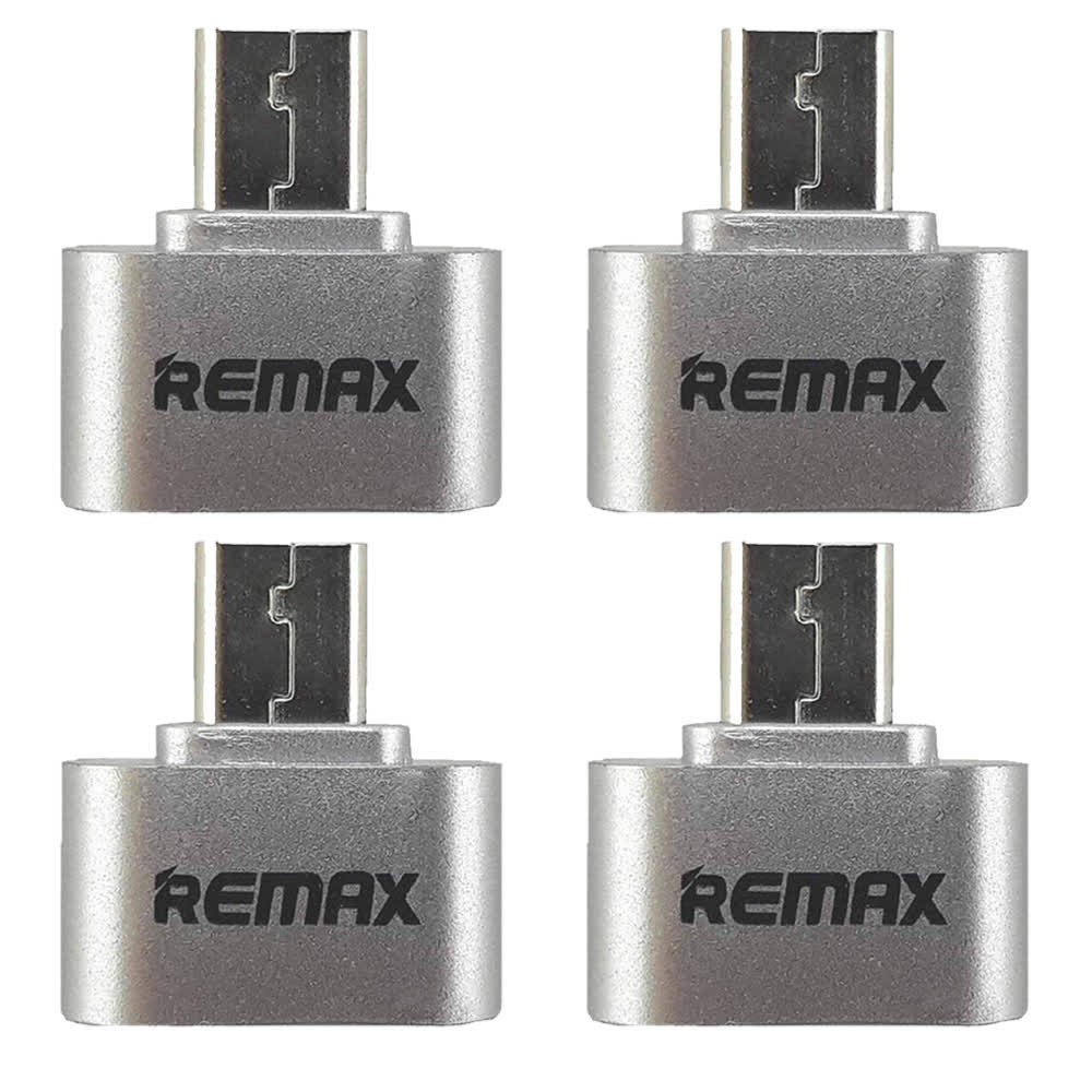 مبدل OTG تبدیل USB به MICROUSB بسته 4 عددی ( رنگ نقره ای )