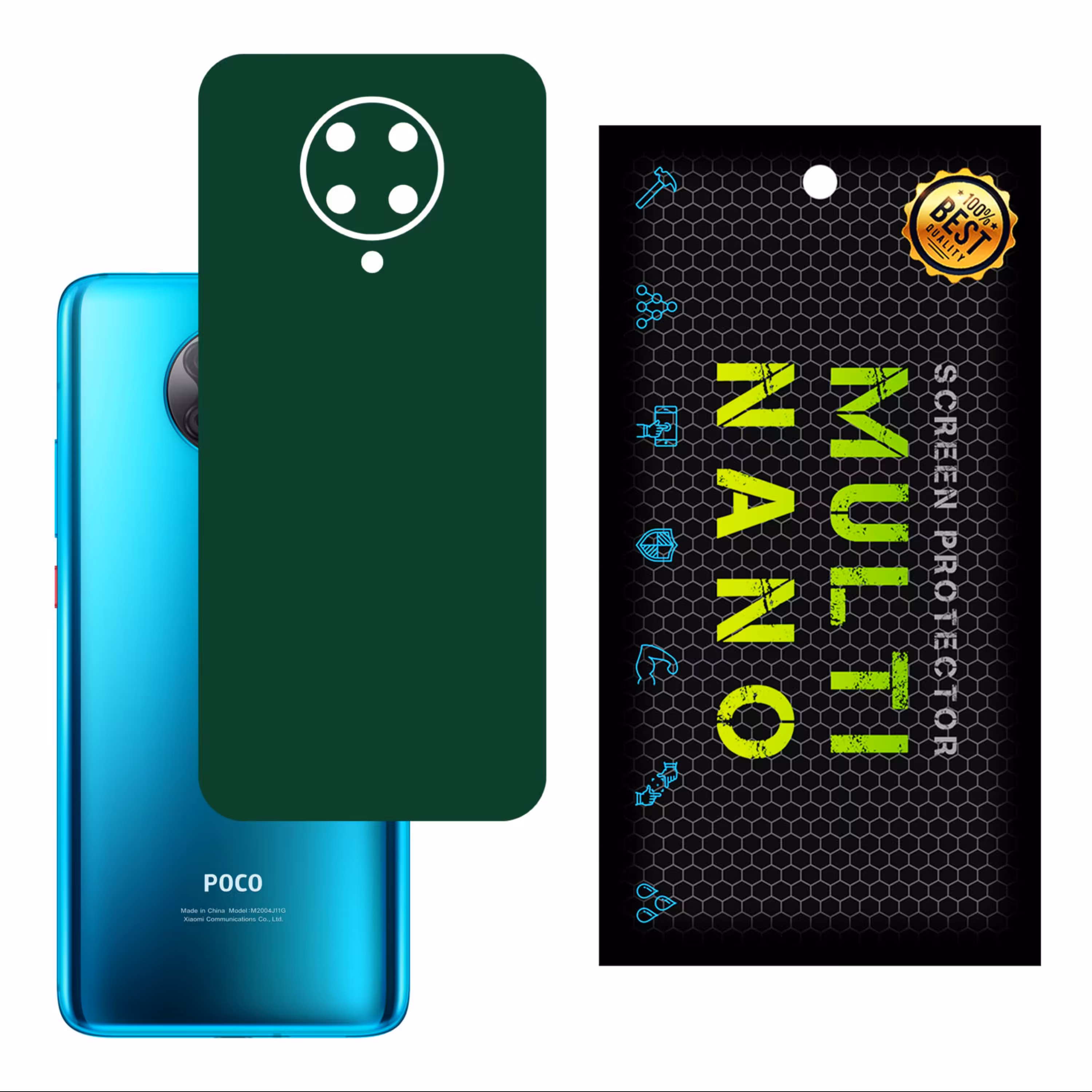 برچسب پوششی MultiNano مدل X-F1M-Green برای پشت موبایل شیامی Redmi K30 Ultra