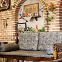 ست 5 تکه پشتی سنتی طرح شاه نشین رنگ طوسی