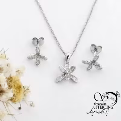 نیمست نقره طرح گل عیار925 کد 18137