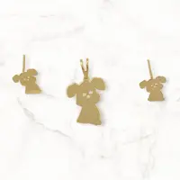 نیم ست طلای 18 عیار طرح سگ سبک و کادویی