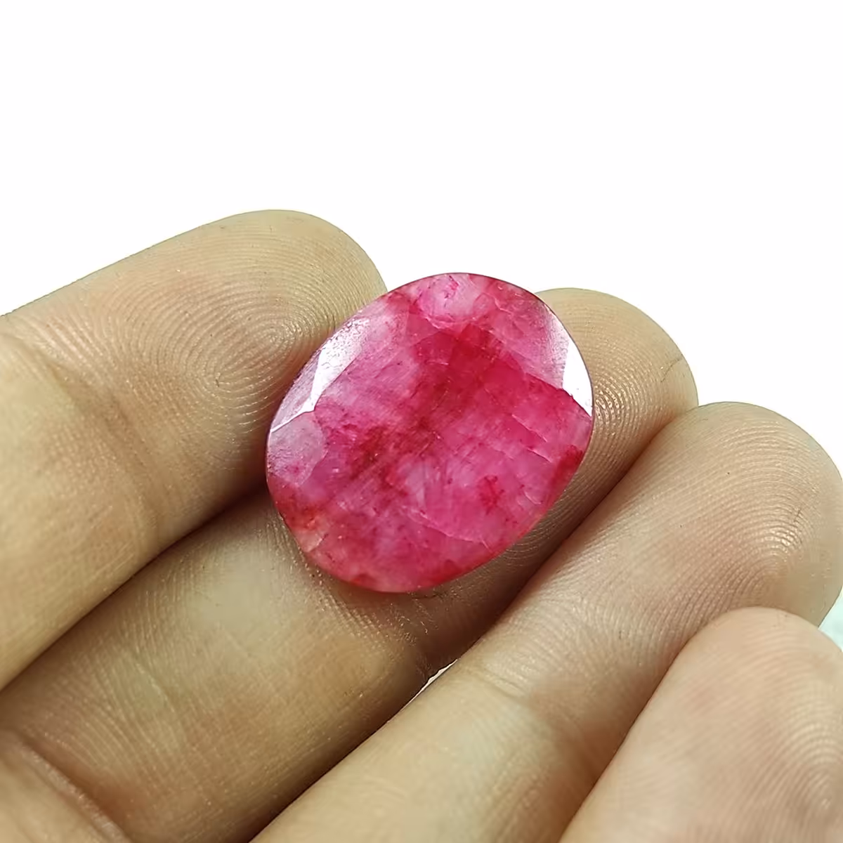 سنگ یاقوت سرخ طبیعی مدل بیضی کد 11590359
