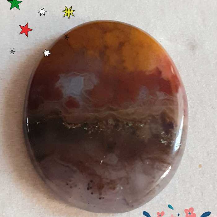 نگین سنگ اصل عقیق خزه ای معدنی  زیبا وخاص