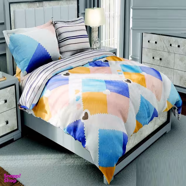 سرویس خواب طرح ساتین پنبه کد 187 یک نفره چهار تکه