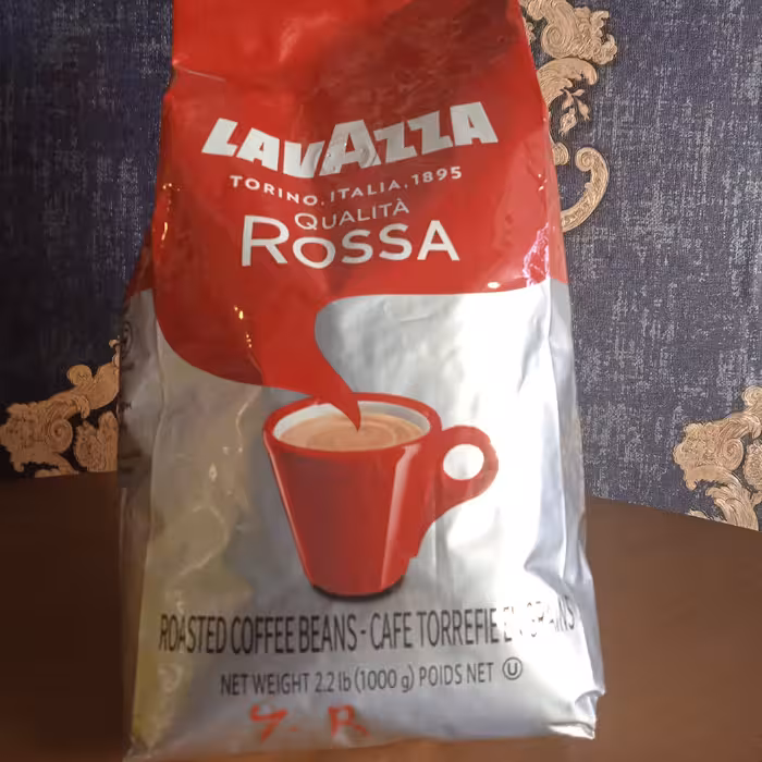دان قهوه لاوازا 60 درصد روبوستا 40 درصد عربیکا بسته یک کیلویی رست مدیوم