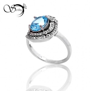 انگشتر توپاز نقره زنانه کد:1846