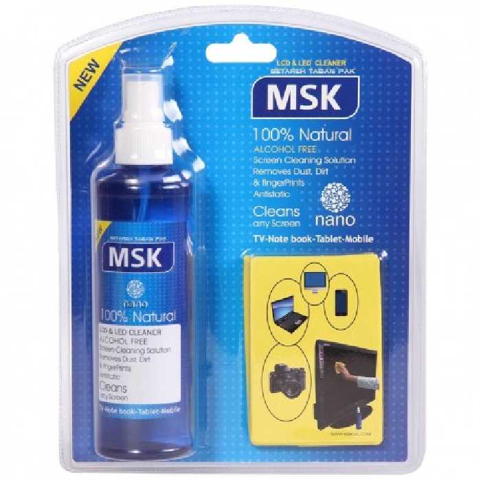 کیت تمیزکننده نانو MSK با فرمولاسیون گیاهی – حجم 250mlLED & LCD Screen Cleaner MSK nano