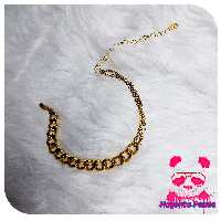 دستبند ترکیب کارتیه و دیپلمات استیل رنگ ثابت طلایی بسیار شیک