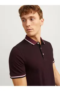 تی شرت یقه پولو قرمز مردانه پنبه ارگانیک یکا چوگان اصلی Jack Jones Jack &amp; Jones