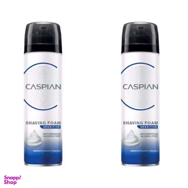 فوم اصلاح کاسپین مدل ضد حساسیت حجم 200 میلی لیتر مجموعه 2 عددی