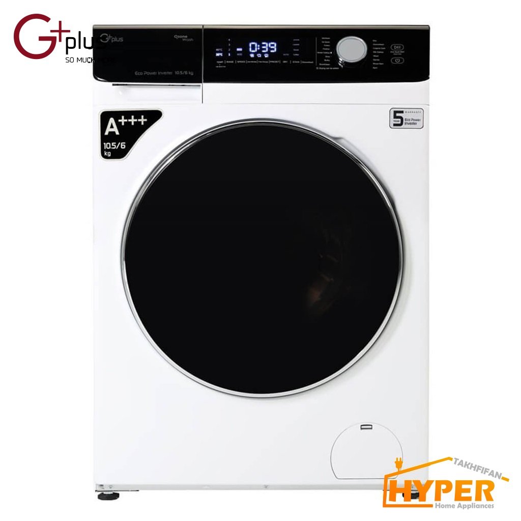 ماشین لباسشویی جی پلاس GWM-M104W سفید 105 کیلویی