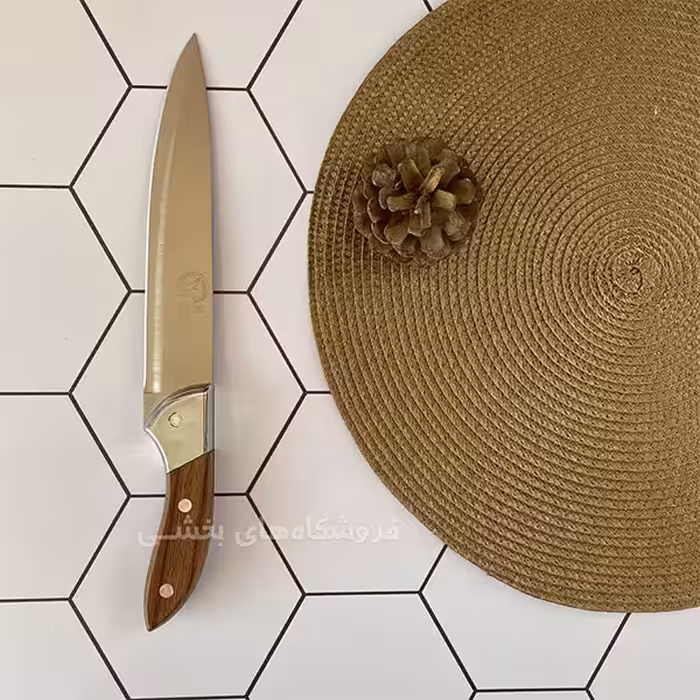 چاقو آشپزخانه مدل دسته چوبی آلفا بزرگ