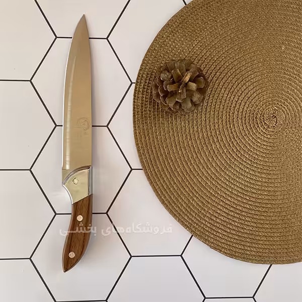 چاقو آشپزخانه مدل دسته چوبی آلفا بزرگ