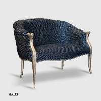 مبل دونفره نئوکلاسیک لنا (زغال سنگی)