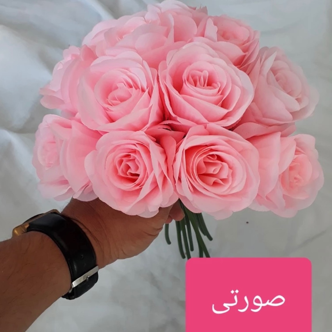دسته گل مصنوعی رز هلندی  با رنگ بندی مجموعه 12 عددی ارسال رایگان