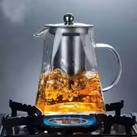 قوری مربع پیرکس 450 میلی لیتر با صافی استیل 