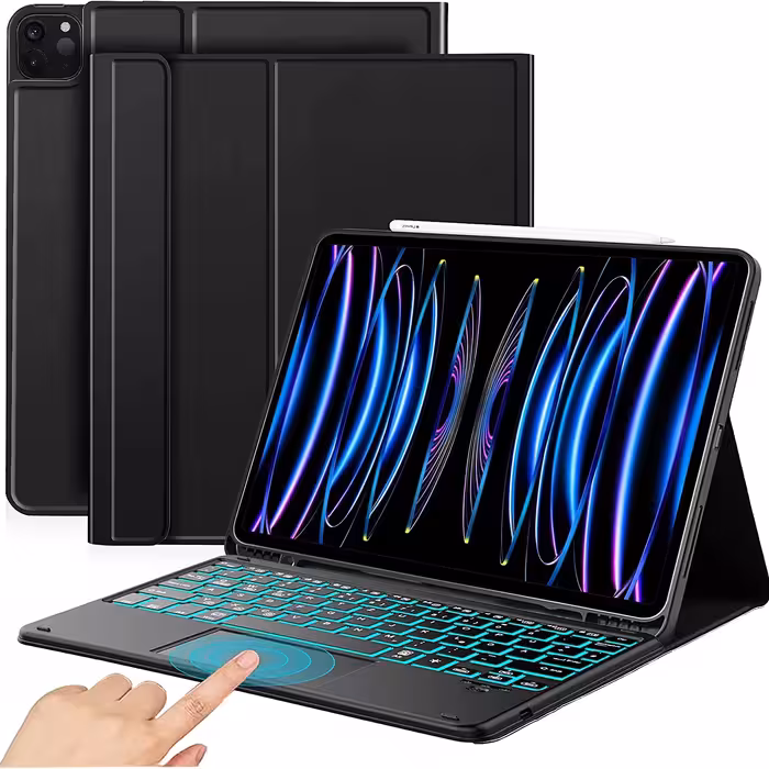 کیس و کیبورد دارای تاچ پد ایپد پرو 2022  12.9 اینچی