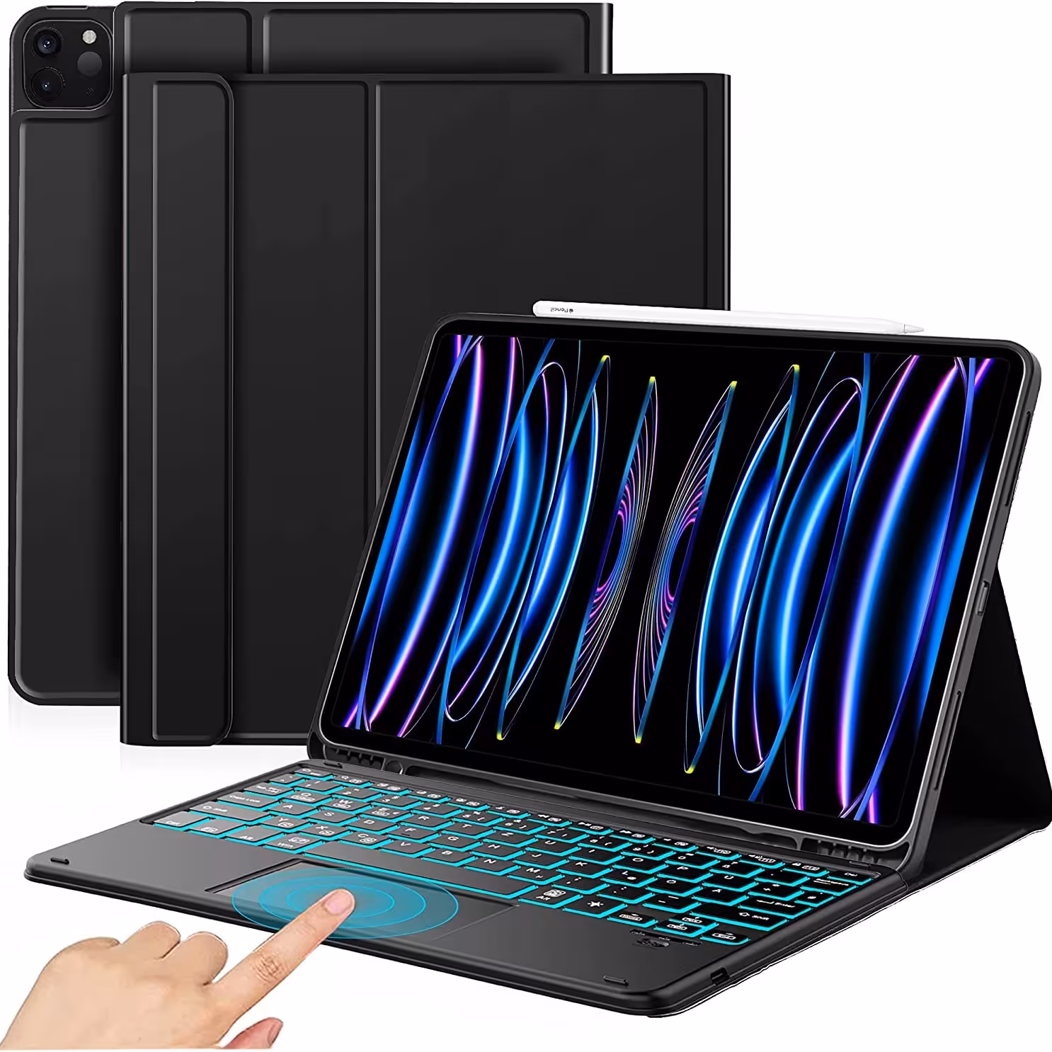 کیس و کیبورد دارای تاچ پد ایپد پرو 2022  12.9 اینچی