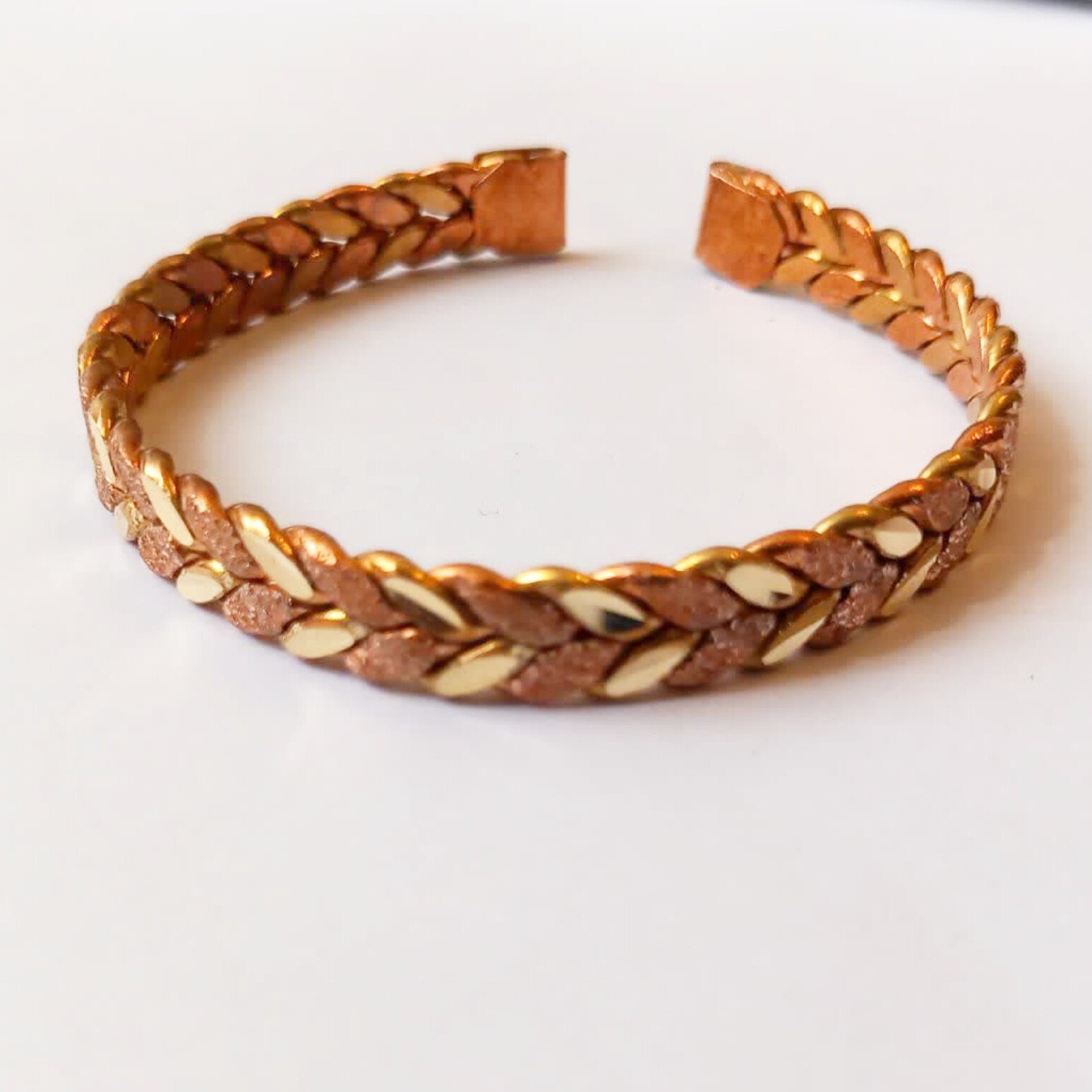 دستبند مسی طرح گندم