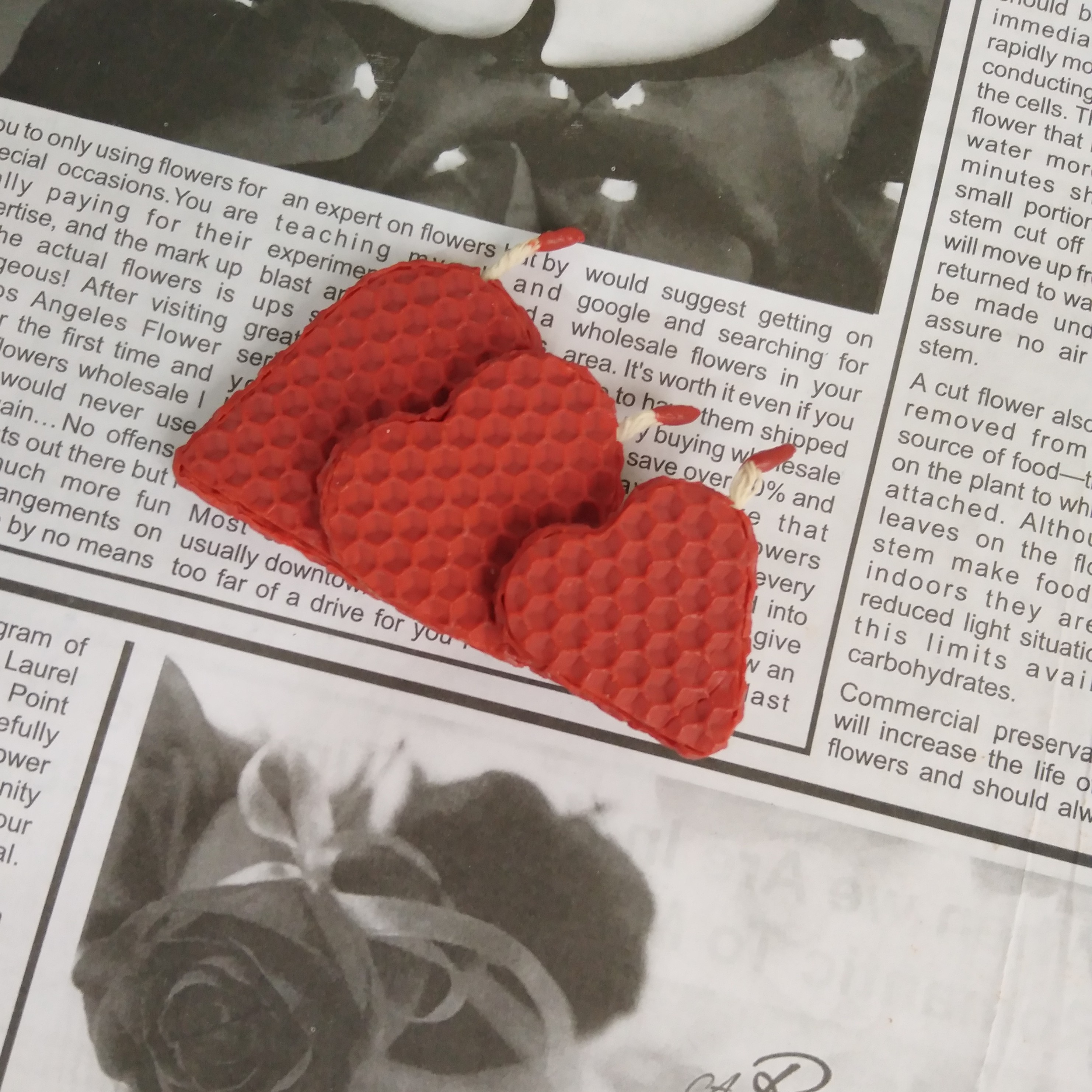 شمع سه عددی طرح قلب