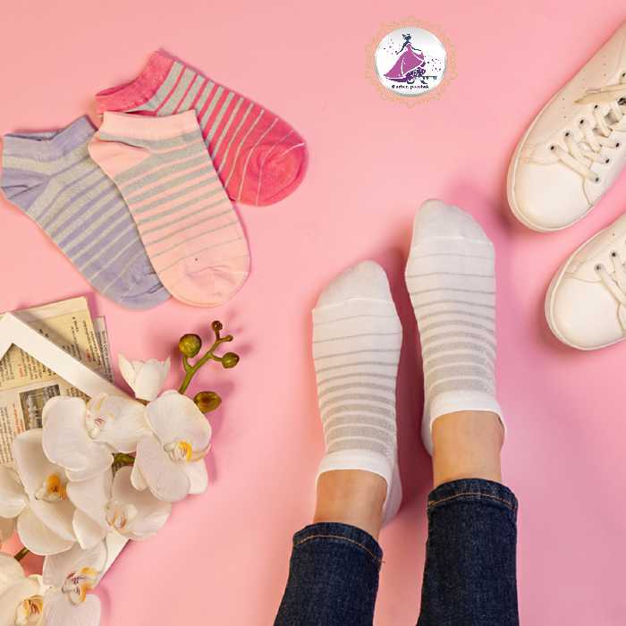 جوراب دخترانه و زنانه الیاف نخ کد    0002