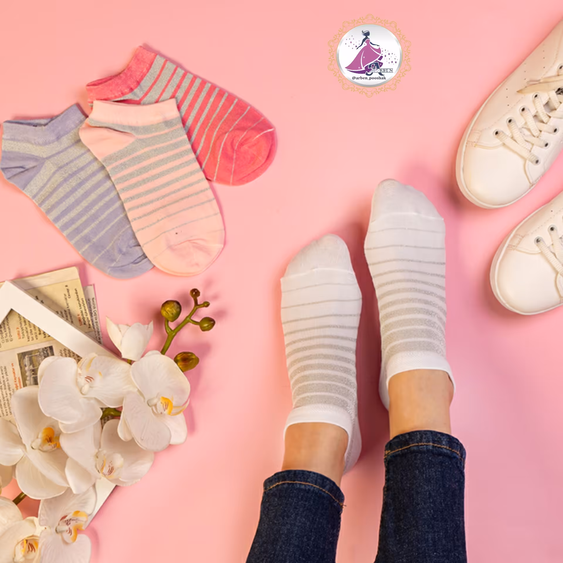 جوراب دخترانه و زنانه الیاف نخ کد    0002