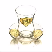 استکان و نعلبکی کمرباریک با طرح یا اباالفضل ع6تایی12پارچه طرح ستاره ای