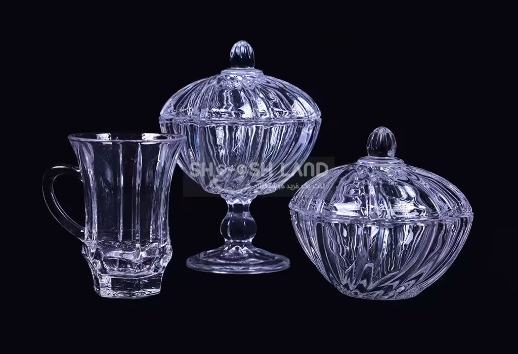 فنجان و قندان کریستال اف ام اف