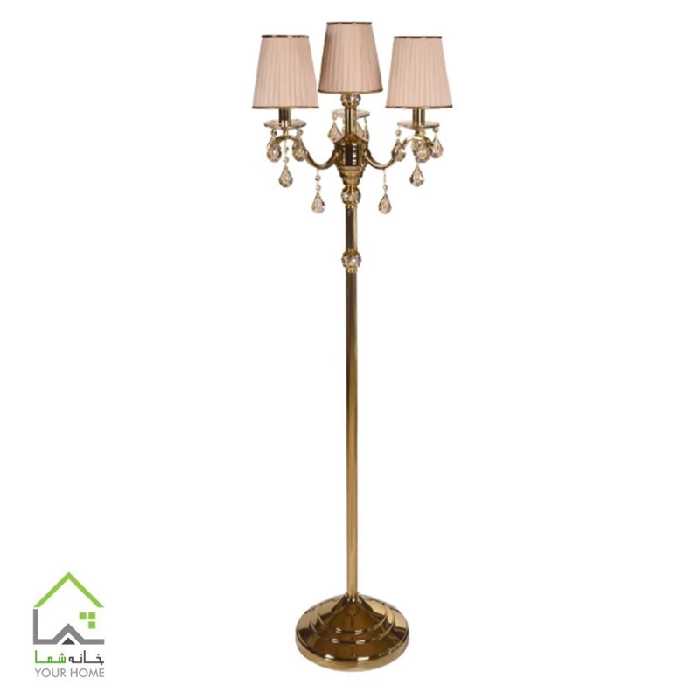 آباژور ایستاده چهار شاخه با آویزهای کریستالی