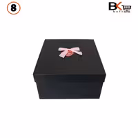 باکس کادویی مستطیلی مشکی پاپیون دار سایز هشت کد 38