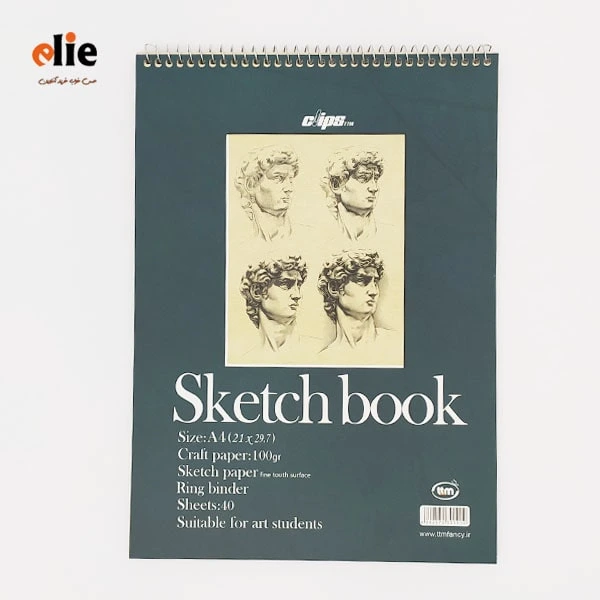 دفتر طراحی سیمی A4 کلیپس طرح 033