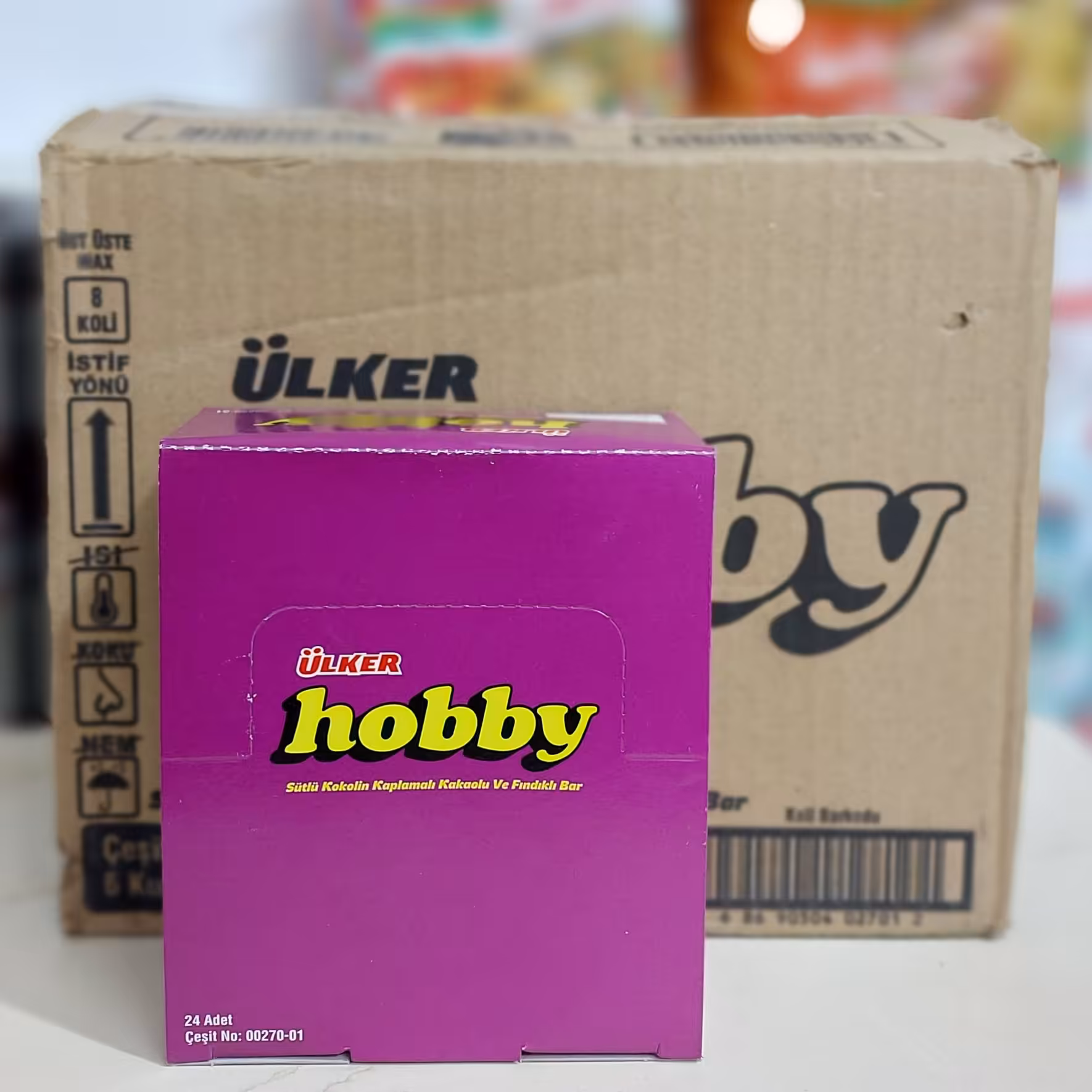 شکلات هوبی24عددی اصل با مغز فندوق ارسال رایگان سراسر کشور هوبی24عددی وزن هر عدد25گرم