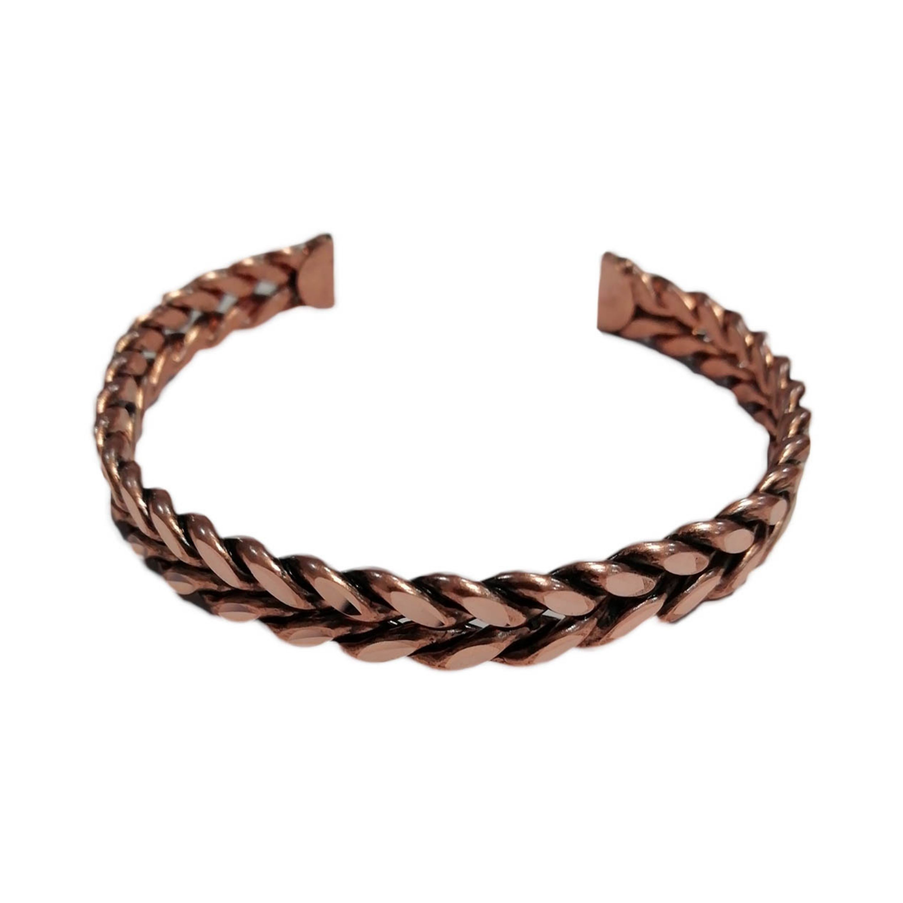 دستبند مسی گندمی تراش کد JW162